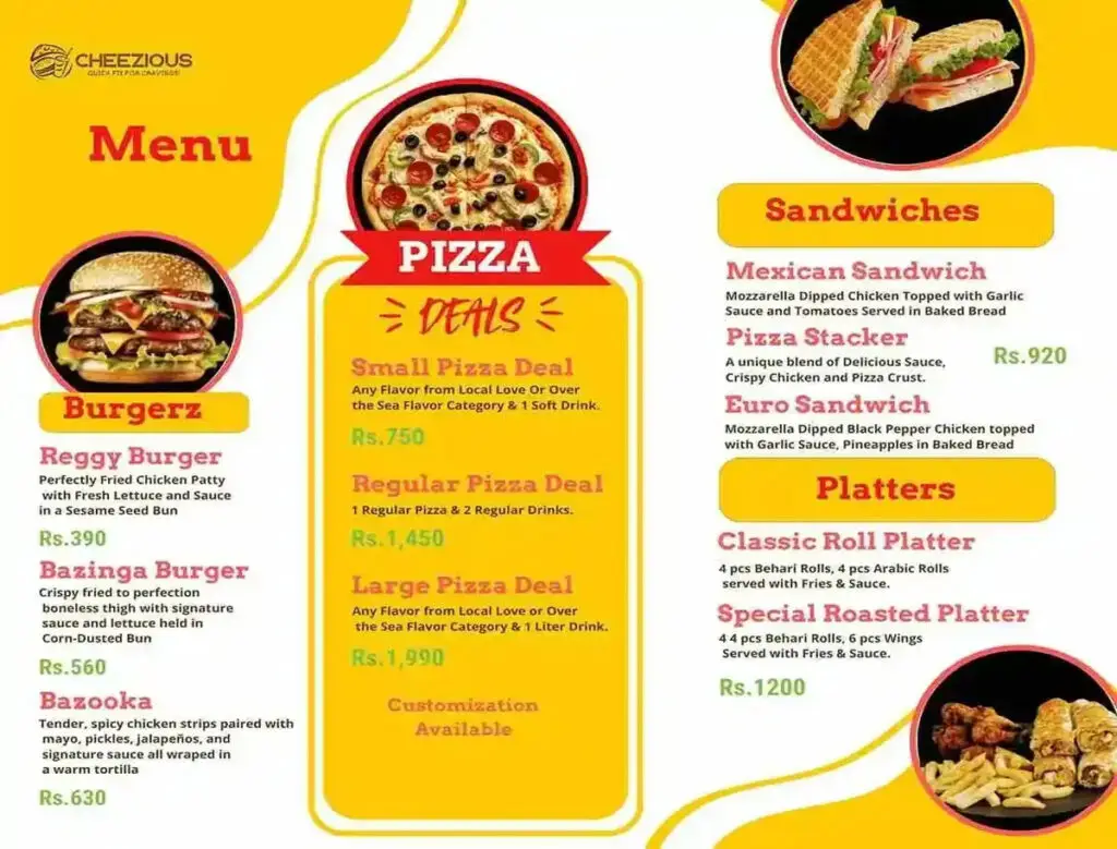 cheezious menu list 3